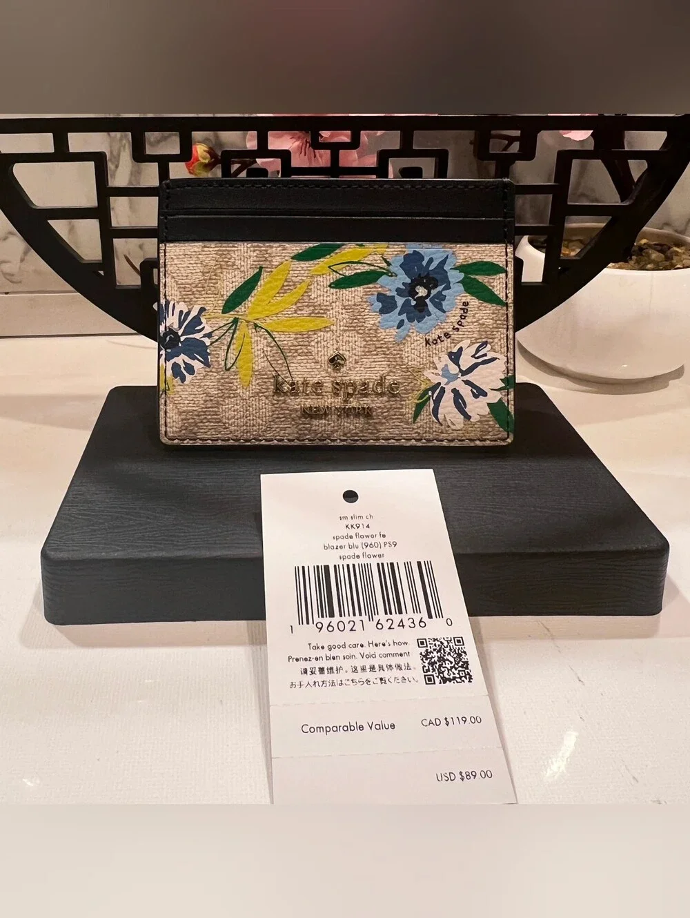 kate spade Floral Card Holder NWT